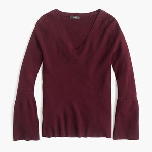J Crew Vneck bell sleeve sweater